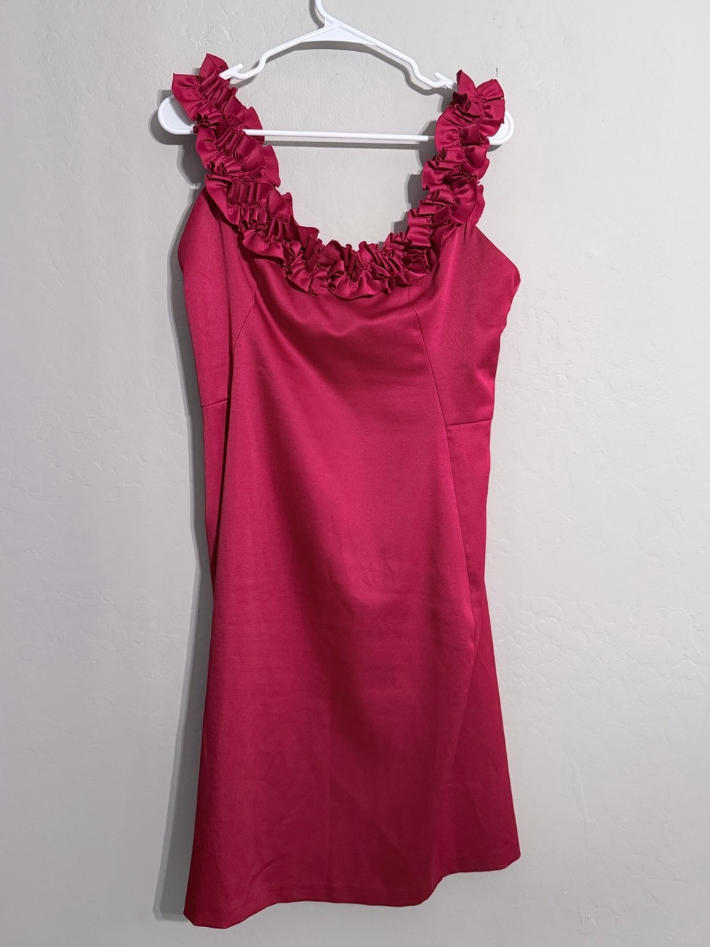 London Times red Ruffle-Trim Midi Dress- size 12